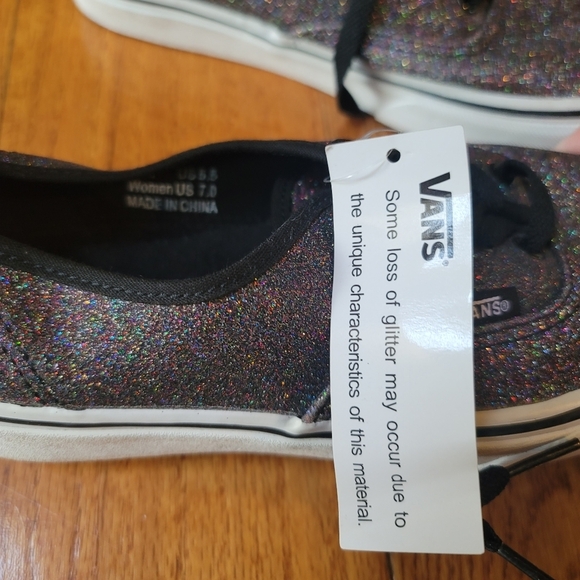 Vans, Authentic 'Glitter -‎ Rainbow Black' Trainers, Size 7 - Picture 5 of 15